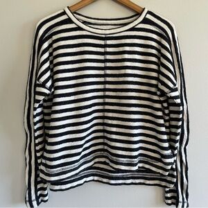 Madewell Women's Crewneck Sweater Black/White Striped Size Small